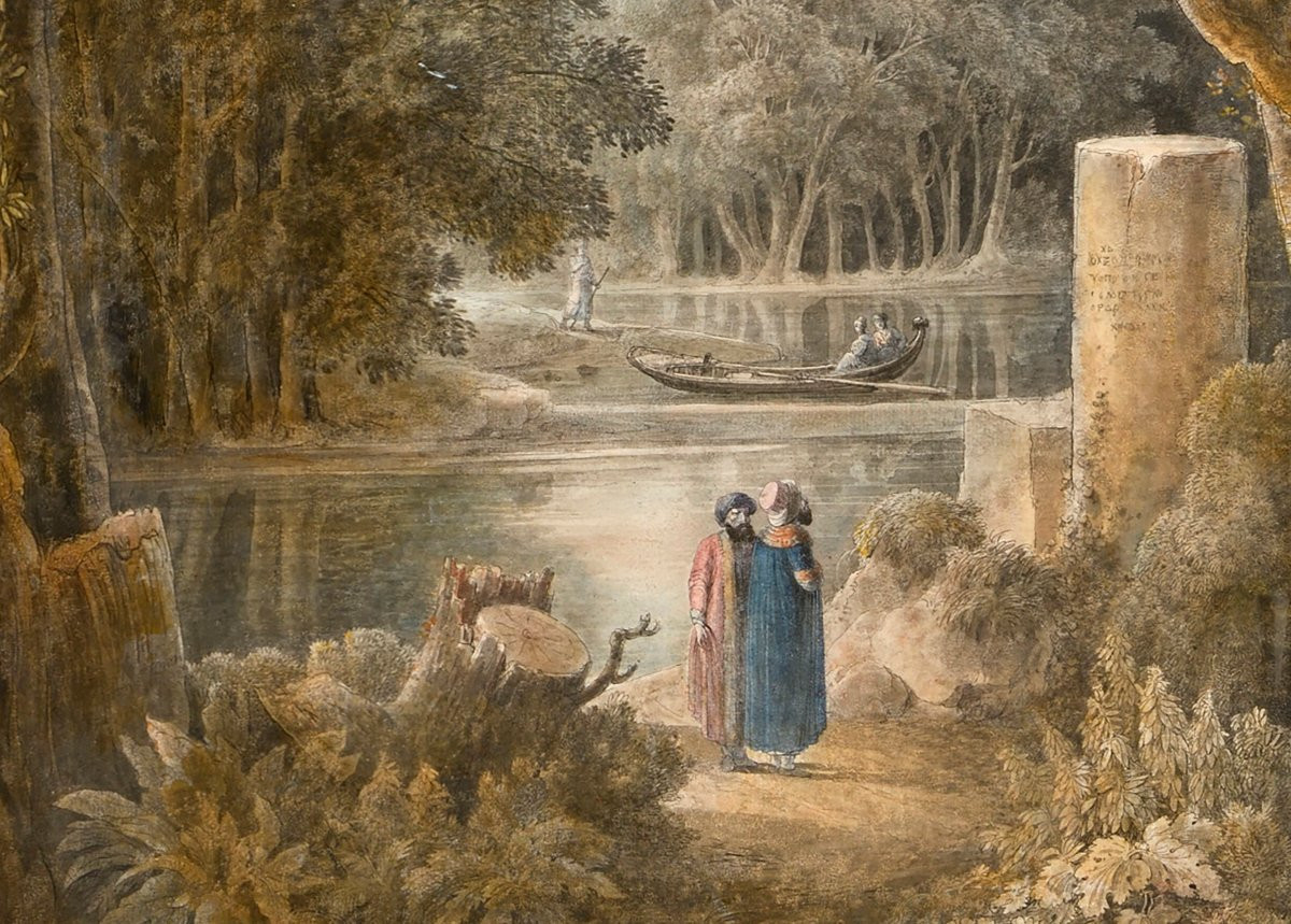 Louis François Cassas (1756-1827) Paysage arcadien-photo-3