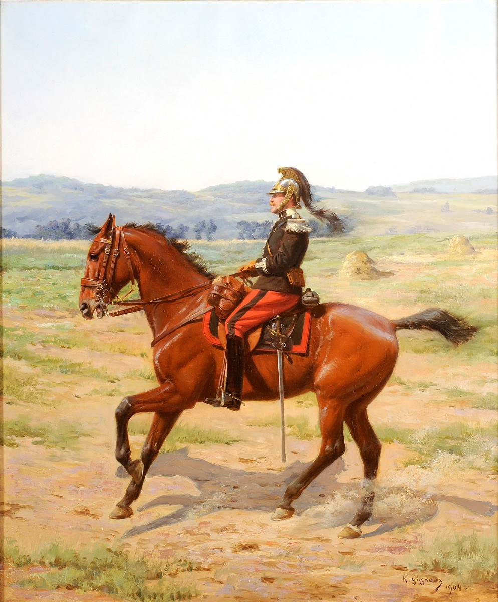 Robert Gignoux (1872-1906)  Portrait équestre de Carl Costa de Beauregard - Cheval-photo-2