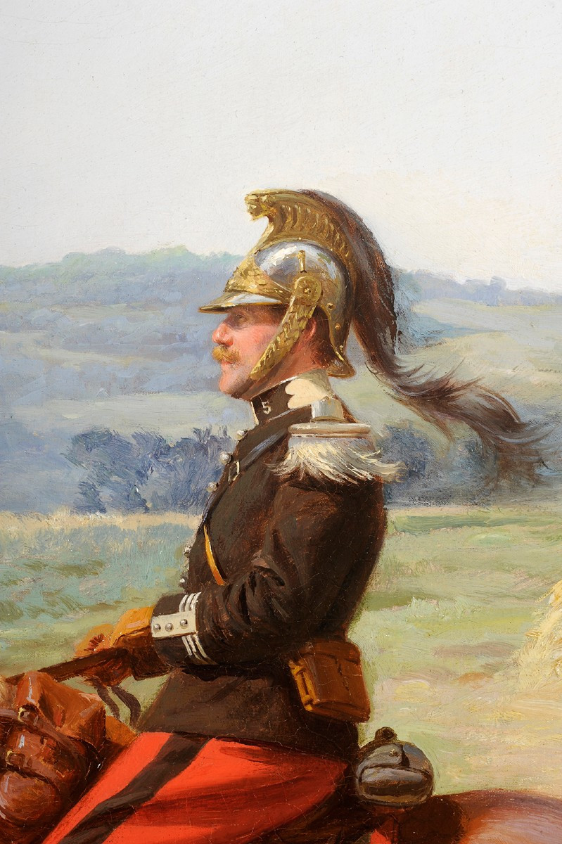 Robert Gignoux (1872-1906)  Portrait équestre de Carl Costa de Beauregard - Cheval-photo-4
