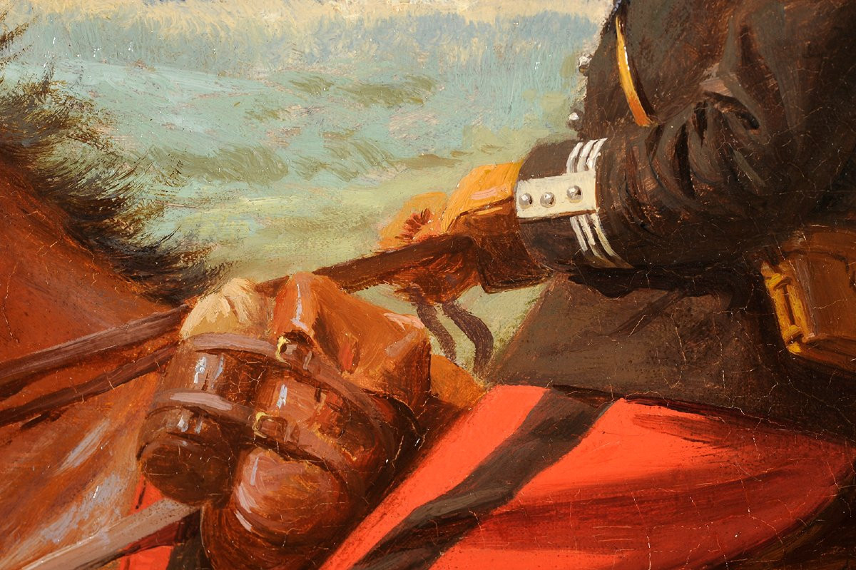 Robert Gignoux (1872-1906)  Portrait équestre de Carl Costa de Beauregard - Cheval-photo-2