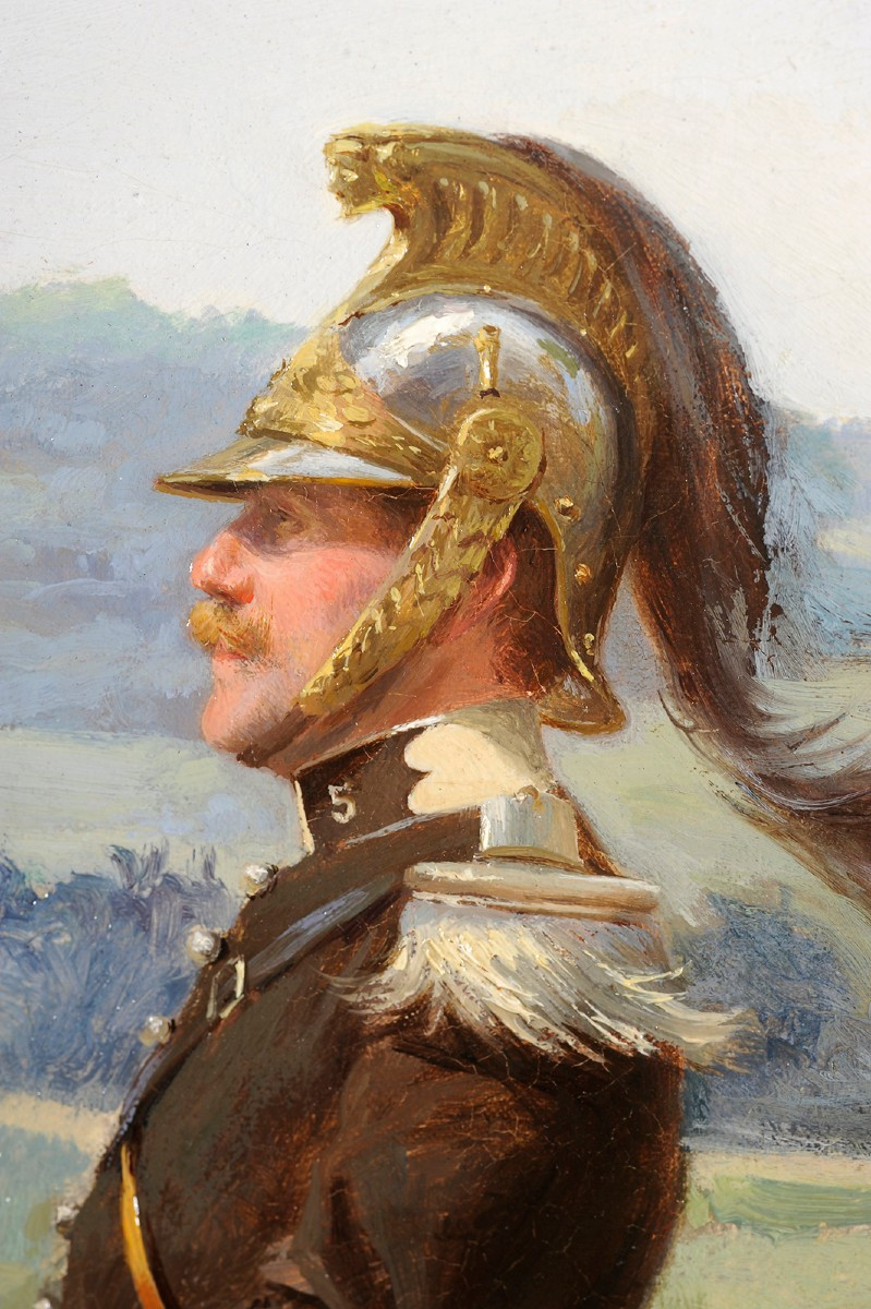 Robert Gignoux (1872-1906)  Portrait équestre de Carl Costa de Beauregard - Cheval-photo-1