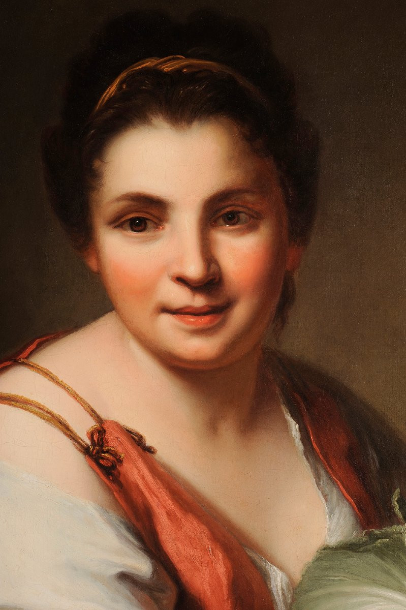 Jean-baptiste Santerre (1651-1717) The Cabbage Cutter - Portrait Of A Woman-photo-2