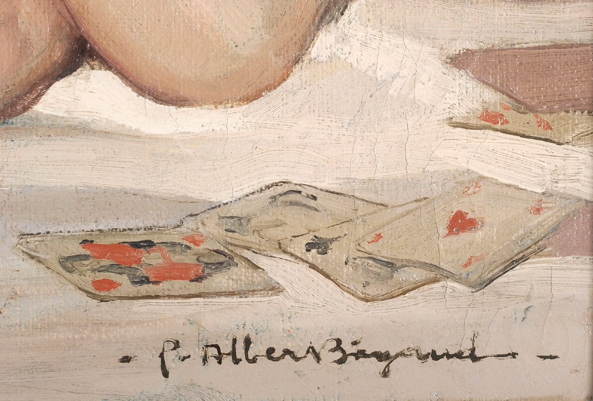 Pierre-albert Bégaud (1901-1956) End Of A Card Game Nude Portrait Of A Woman-photo-4