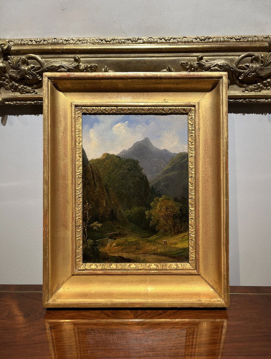 Victor Fonville (1805-1856)  Paysage montagneux d'Italie ?-photo-2