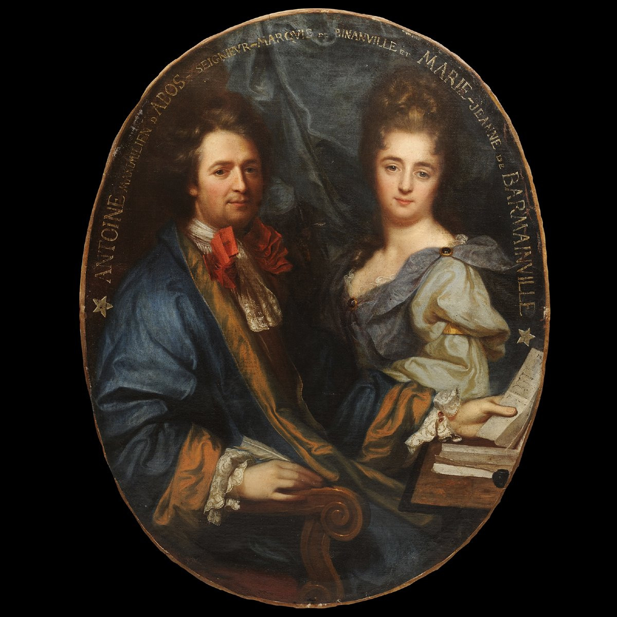 Jean-baptiste Santerre (1651-1717) Portrait Of A Couple-photo-2