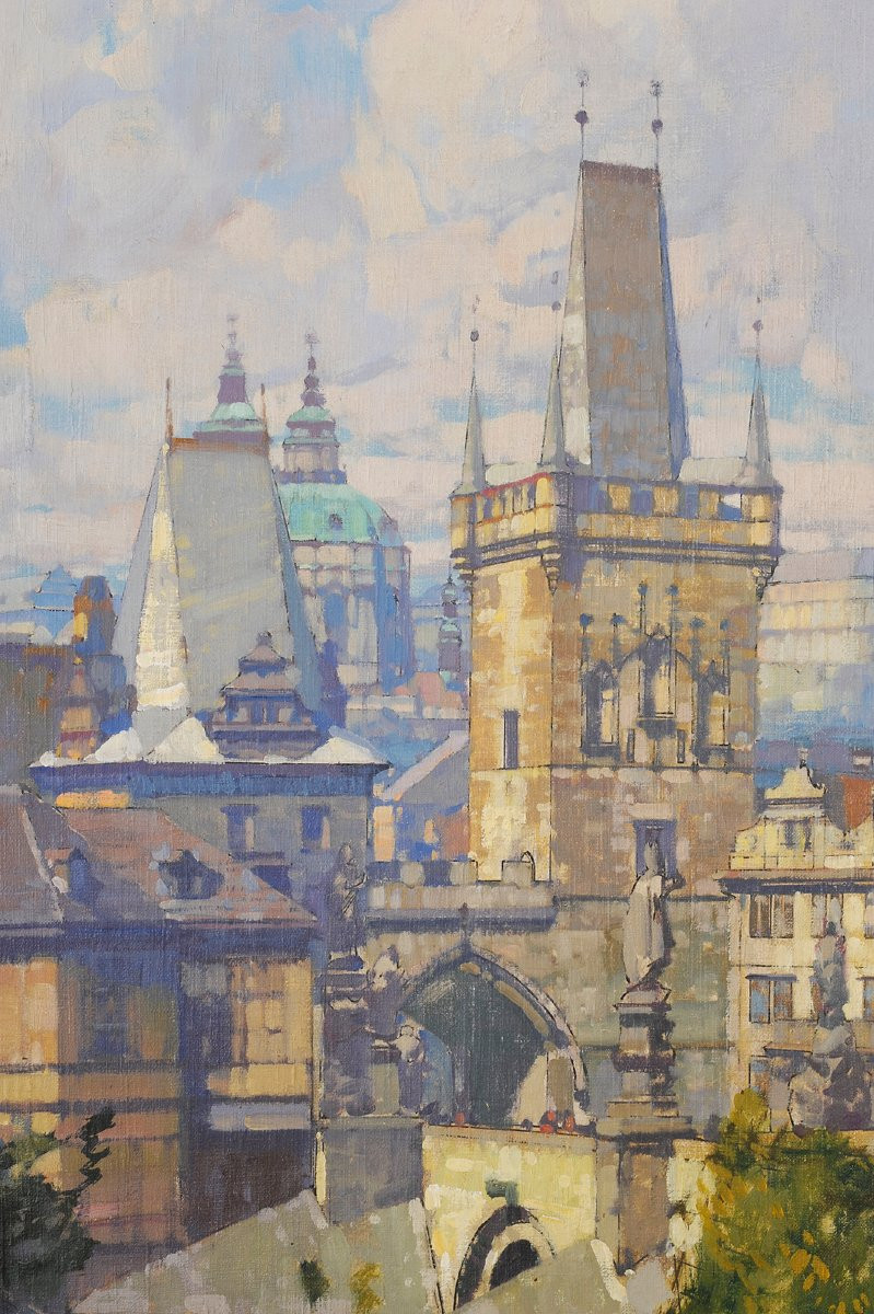Jaroslav Šetelík (1881-1955) Vue de Prague Praha Setelik République Tchèque-photo-4