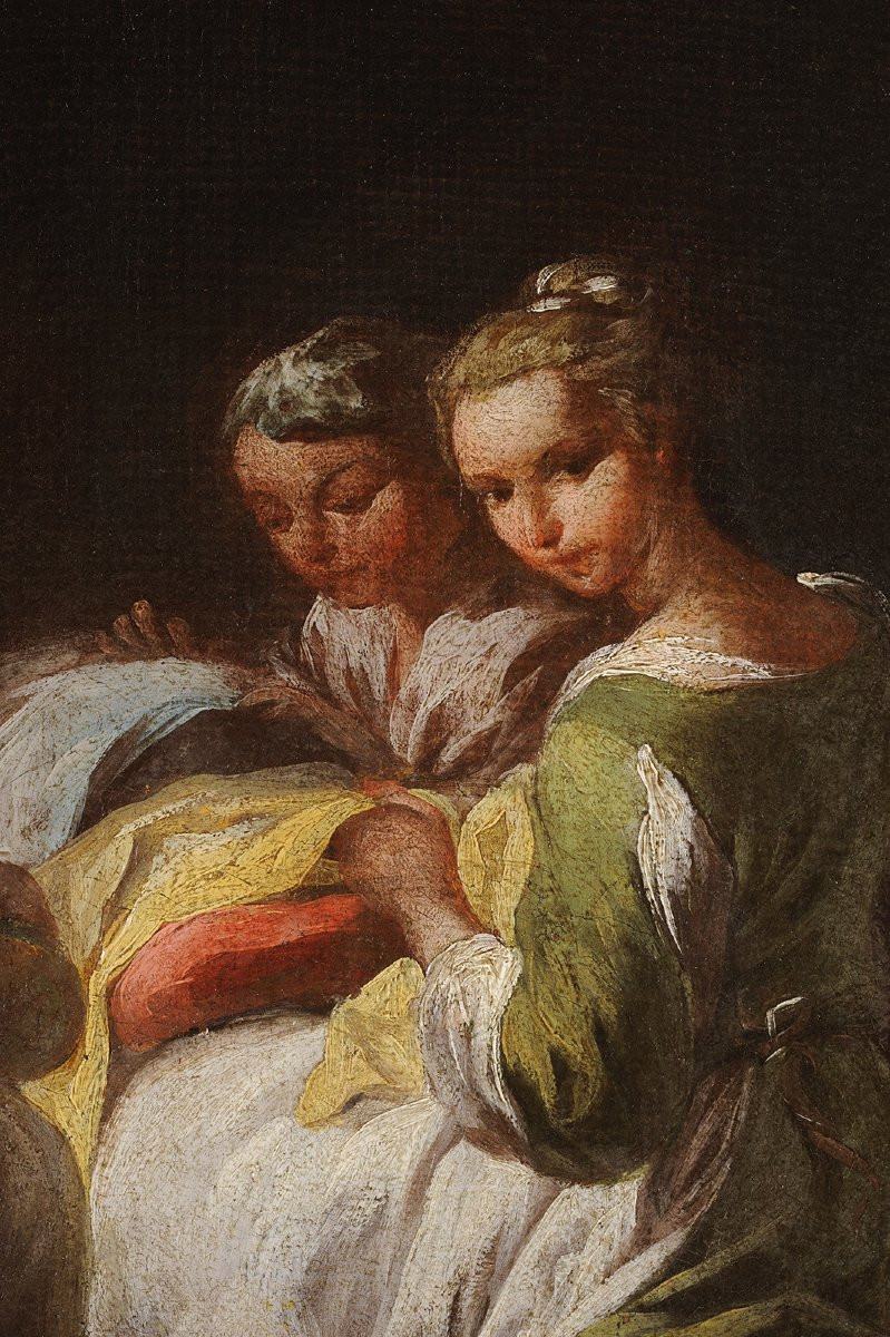 Ent. de Giuseppe-Maria Crespi (1665-1747) Couturières -photo-3