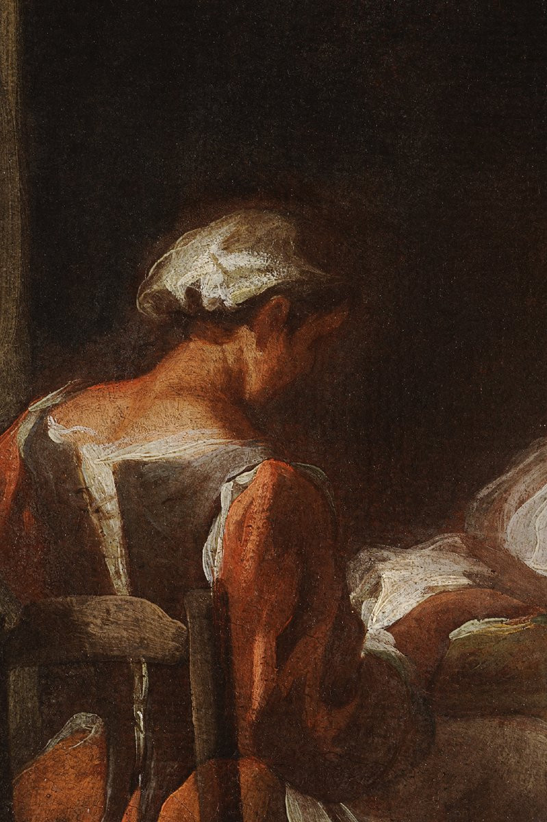 Ent. de Giuseppe-Maria Crespi (1665-1747) Couturières -photo-1