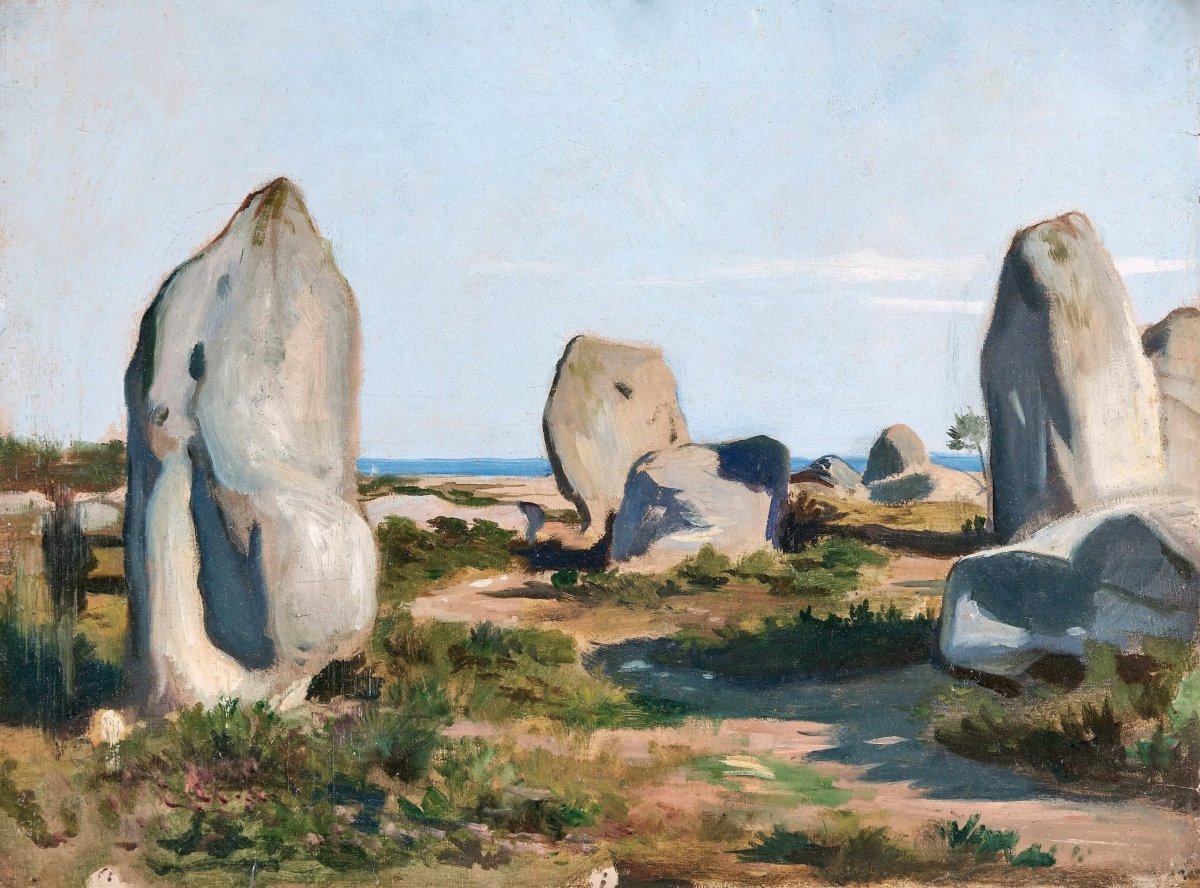 Att. à Guillaume Bodinier (1795-1872) Les menhirs de Carnac Mégalithes Bretagne