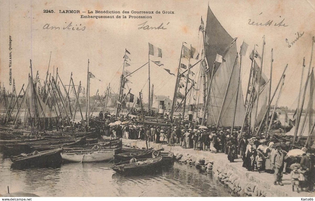 Charles Mermé (1818-1869) La bénédiction du Coureau de Groix à Larmor Bretagne Lorient-photo-3
