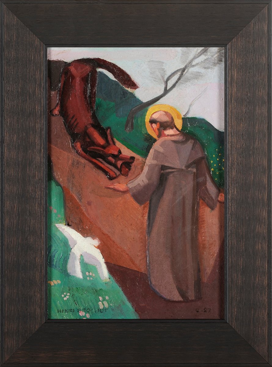 Henri Brochet (1898-1952) Saint François d’Assise et le loup de Gubbio-photo-2