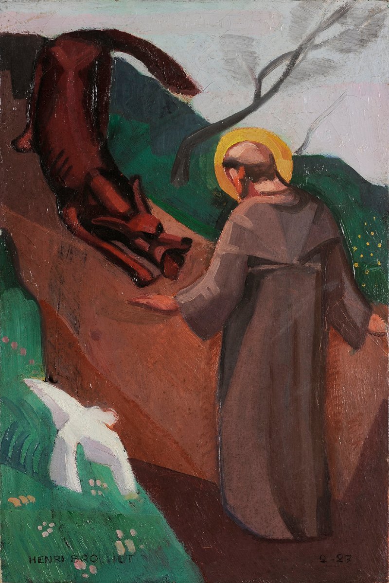 Henri Brochet (1898-1952) Saint François d’Assise et le loup de Gubbio