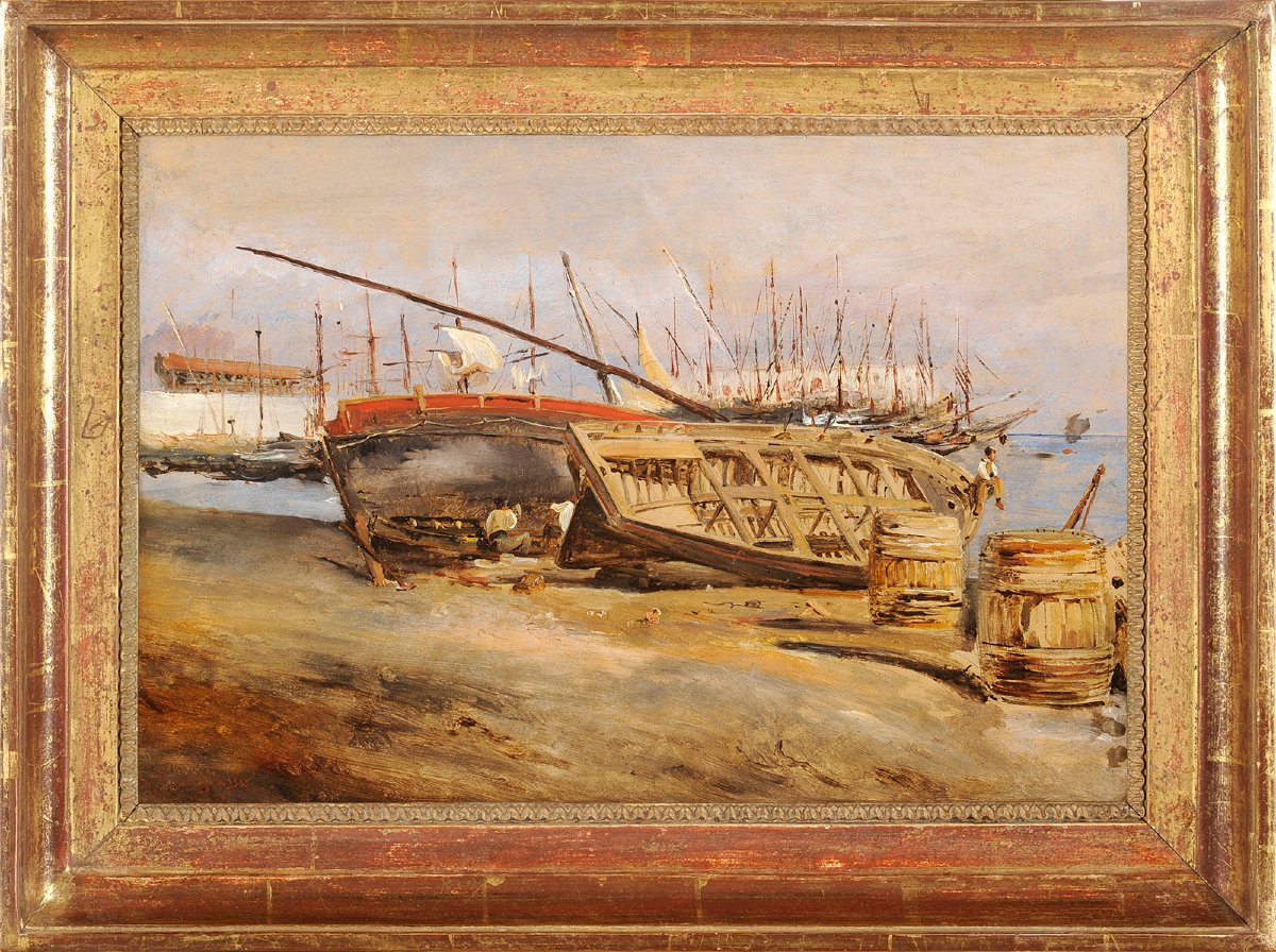 Gabriele Smargiassi (1798-1882) Le calfatage des bateaux-photo-2
