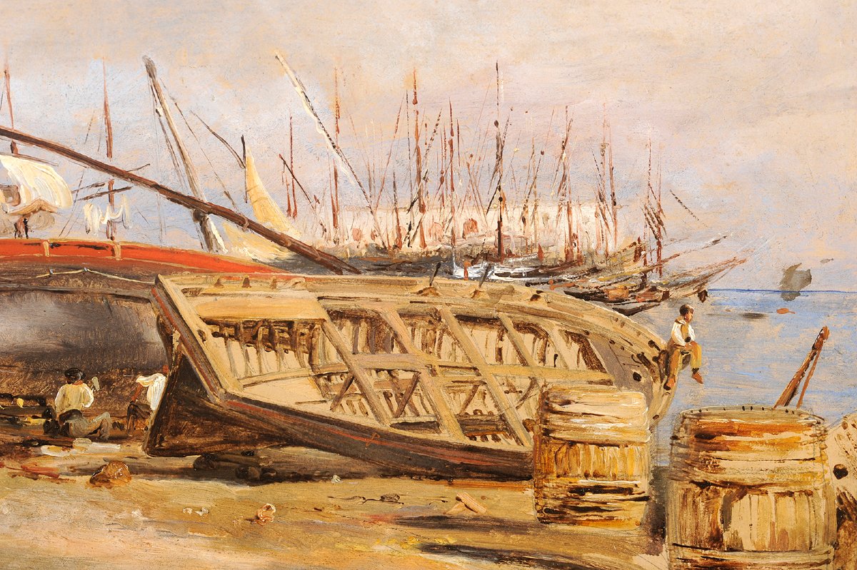 Gabriele Smargiassi (1798-1882) Le calfatage des bateaux-photo-3