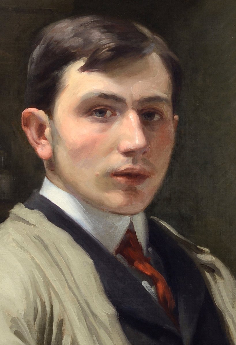Auguste Delécluse (1855-1928) Portrait du fils de l’artiste, Eugène Delécluse Roubaix-photo-1