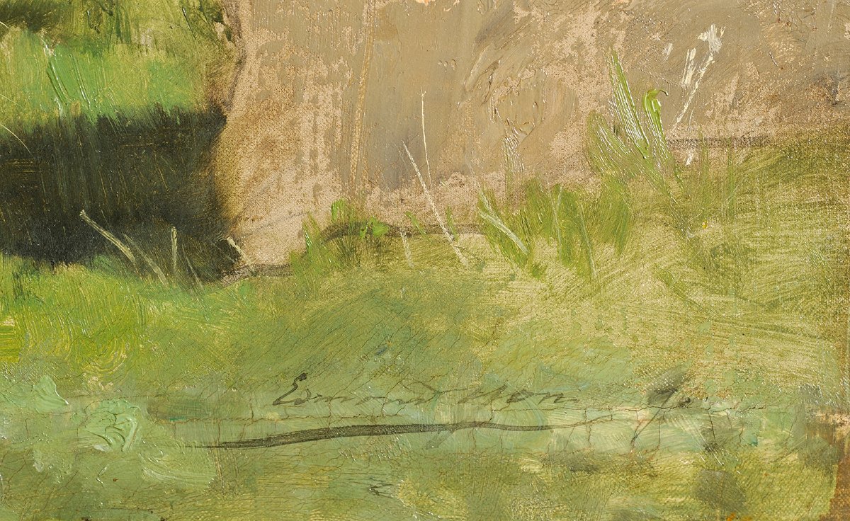 Edmond Yon (1841–1897) Large Riverside Scene With Birds—the Seine?-photo-1