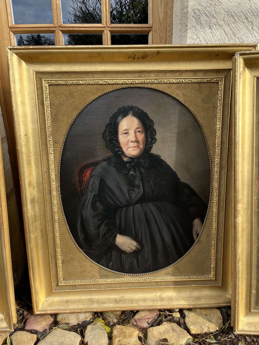 Théophile Morel (c.1810-1896) 4 grands portraits de famille-photo-1