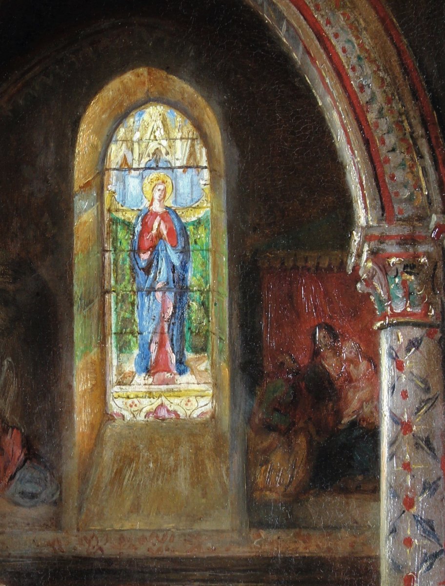 Henri-Pierre Picou (1824-1895) Une chapelle - Nantes-photo-3