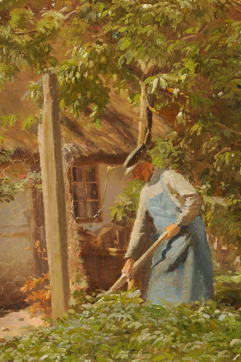 Gustav Vermehren (1863–1931) A Vegetable Garden In Denmark-photo-3