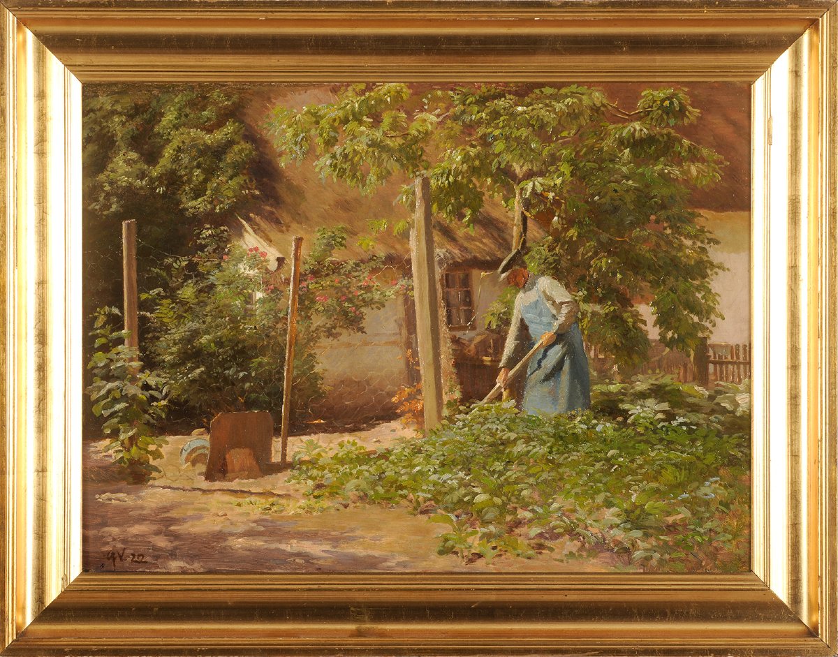Gustav Vermehren (1863–1931) A Vegetable Garden In Denmark