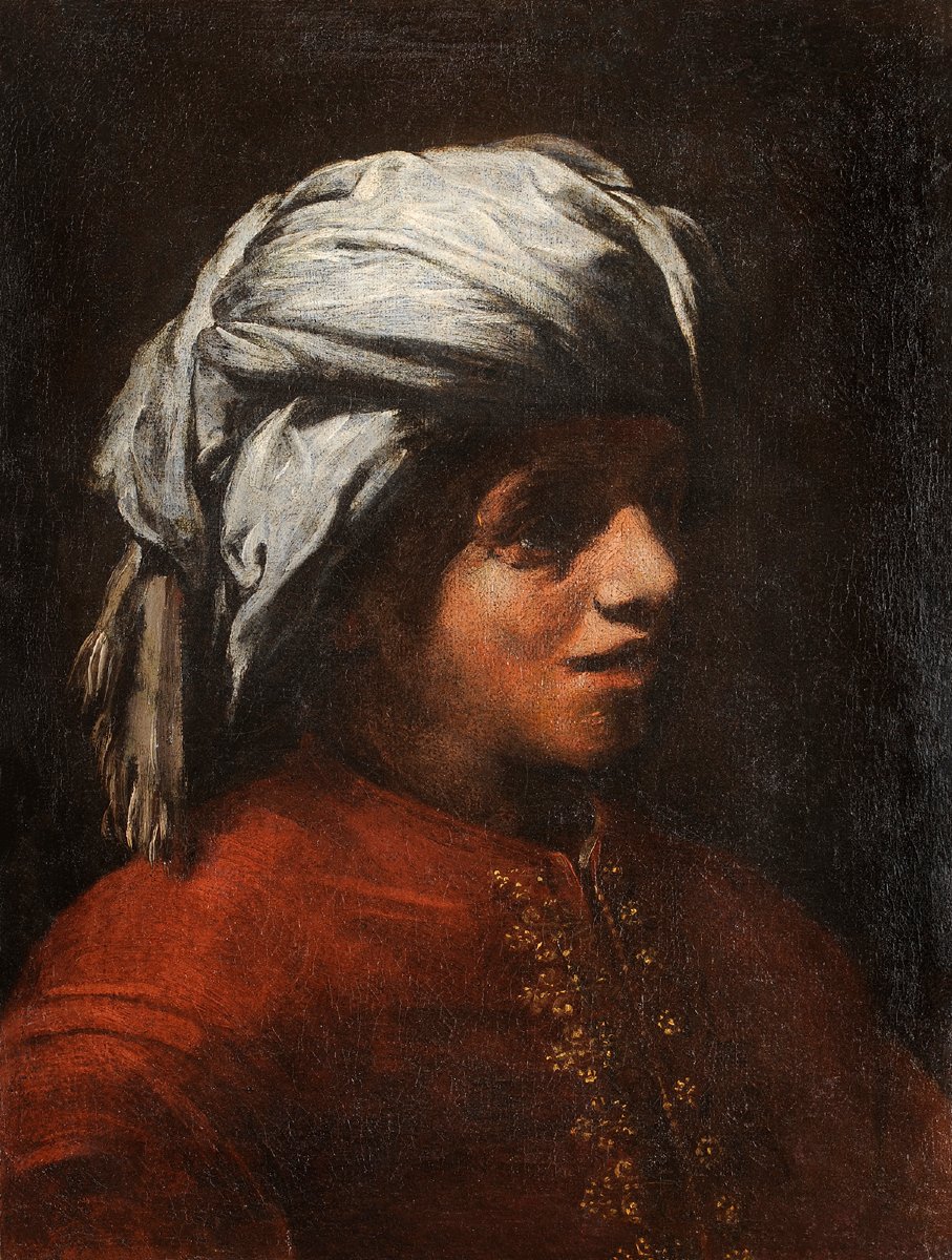 Portrait de jeune homme au turban - Ent d'Adam de Coster