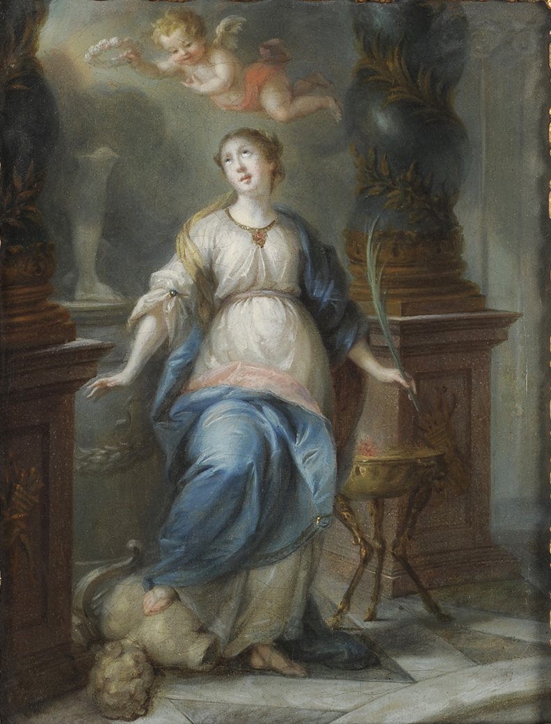 Sainte Martine refusant d’adorer les idoles - Ecole du nord vers 1700-photo-2