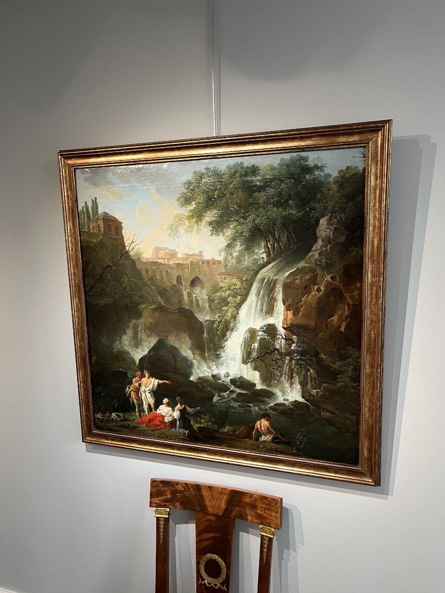 Jean-Georges Teissier (1749-1821) Pêcheurs au pied des cascatelles de Tivoli Vernet Rome