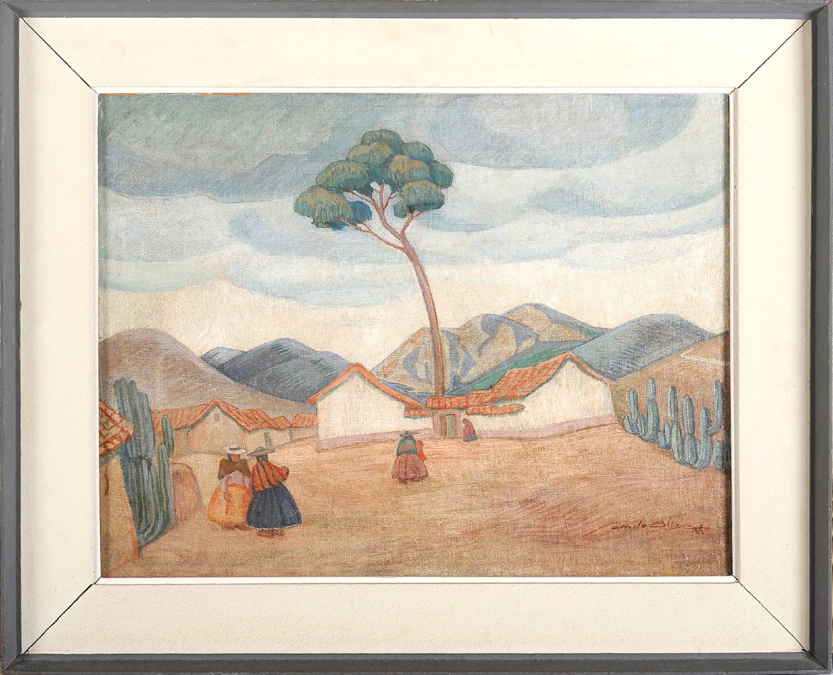 Camilo Blas (1903-1985) Paysage des Andes près de Cuzco Pérou Peru Cusco-photo-2