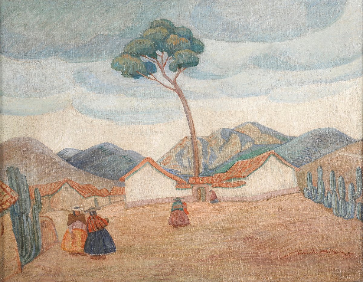 Camilo Blas (1903-1985) Paysage des Andes près de Cuzco Pérou Peru Cusco