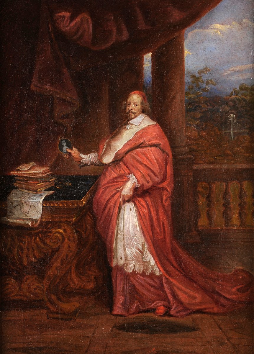 Portrait du cardinal Mazarin - Ecole Française vers 1645-photo-2