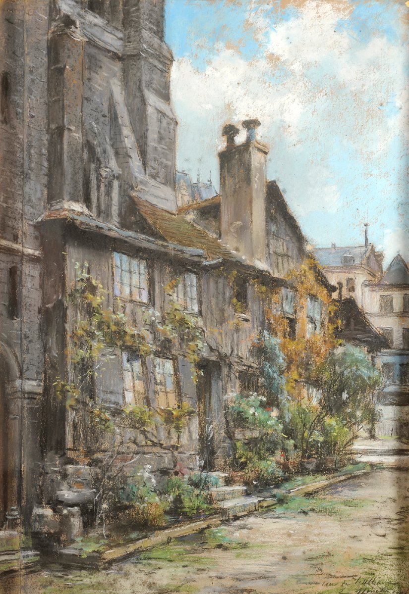 Emile Noirot (1853-1924) Rouen - La cour d’Albane-photo-2