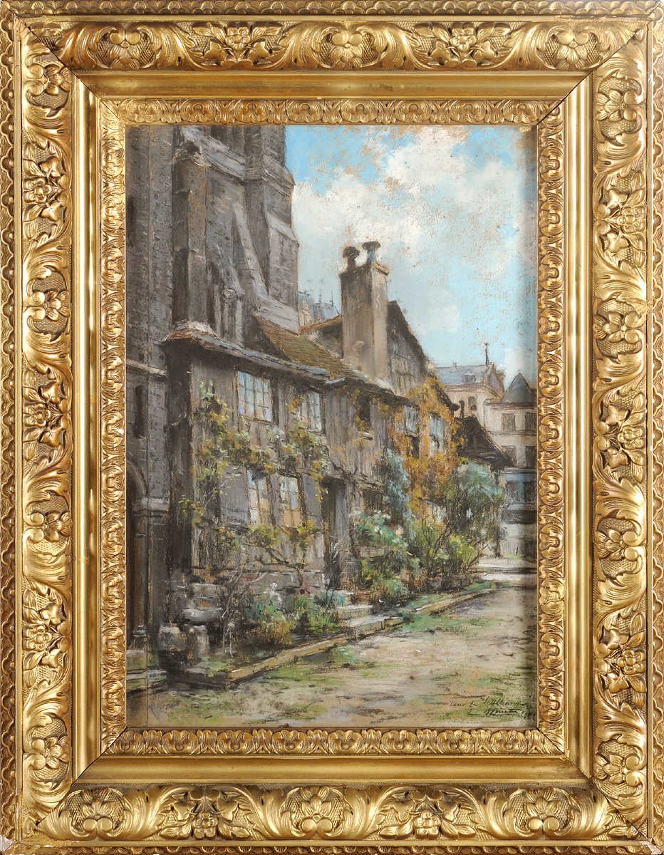 Emile Noirot (1853-1924) Rouen - La cour d’Albane