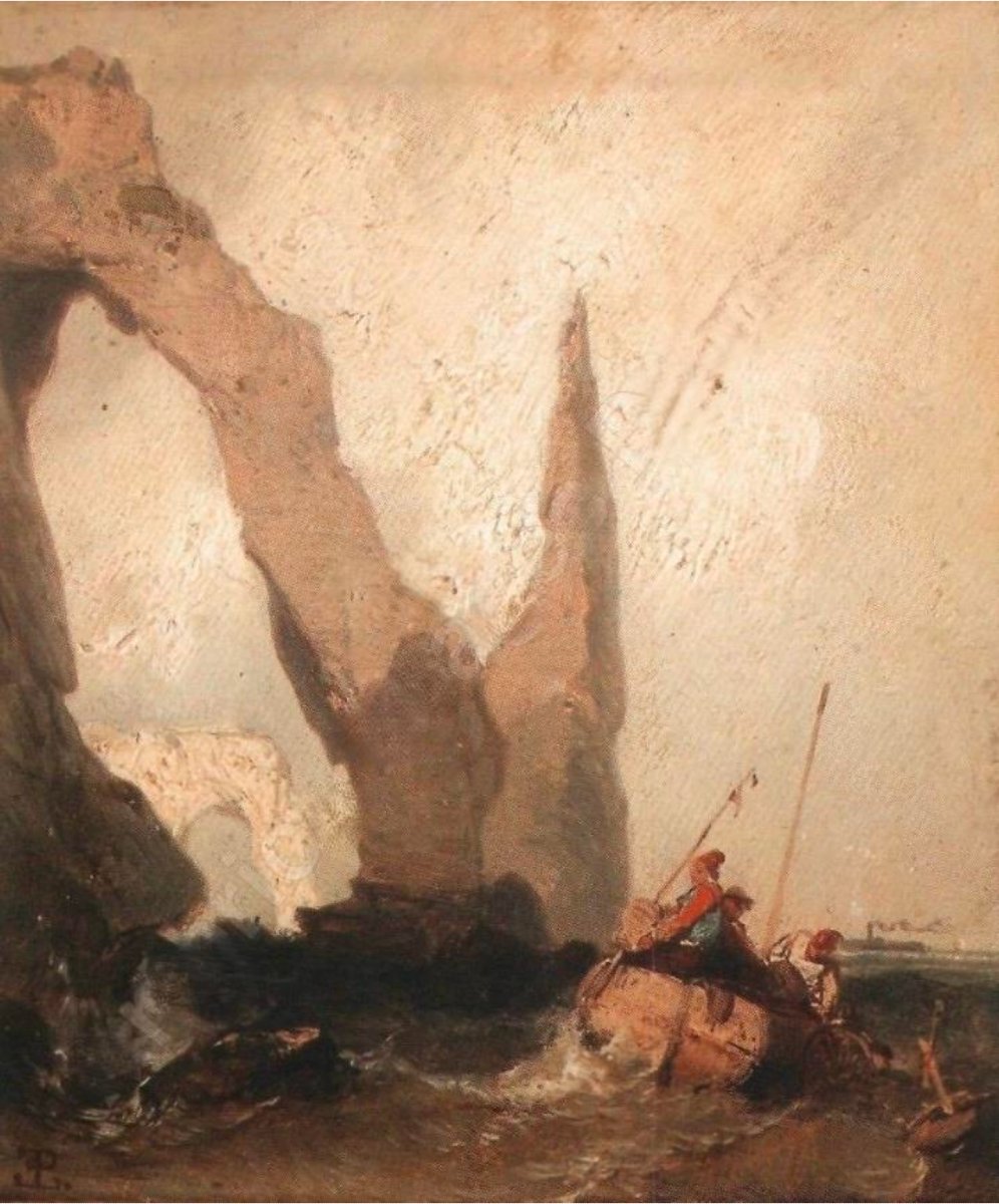 Eugène Le Poittevin (1806-1870) Etretat la porte d’Aval et l’aiguille-photo-4