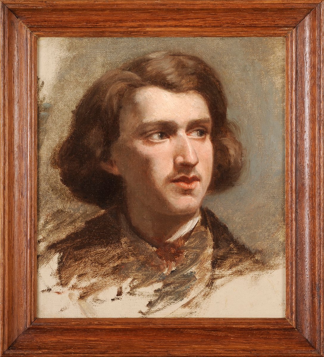 French School, C. 1840 - Portrait Sketch Of A Dandy-photo-2