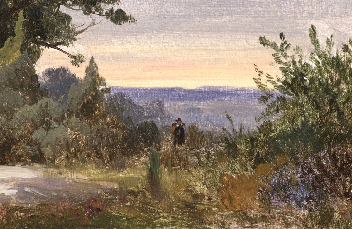 Louis-Auguste Lapito (1803-1874) Le peintre en forêt de Fontainebleau-photo-3