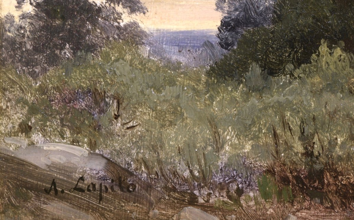 Louis-Auguste Lapito (1803-1874) Le peintre en forêt de Fontainebleau-photo-1
