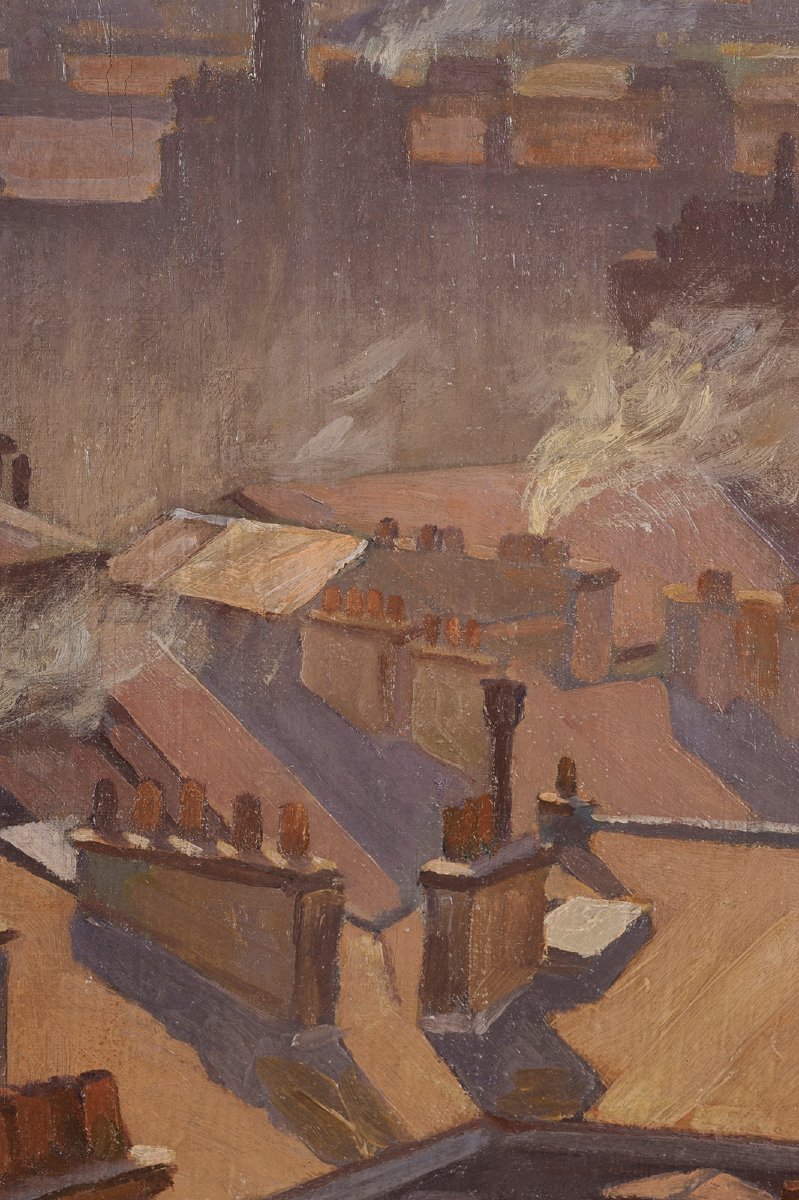 Henri Dupont-Crespin (1882-1953) Les toits de Paris-photo-1