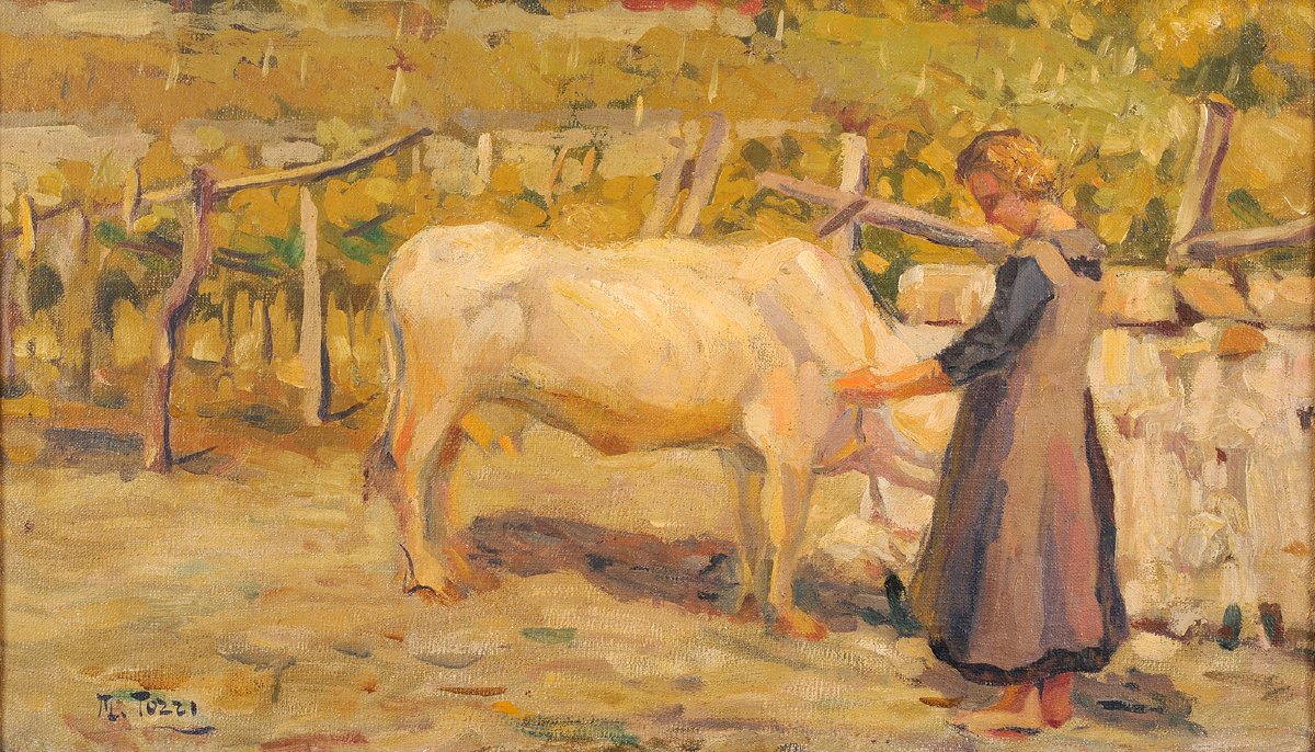 Mario Tozzi (1895-1979) Paysanne et sa vache vers 1920-photo-2