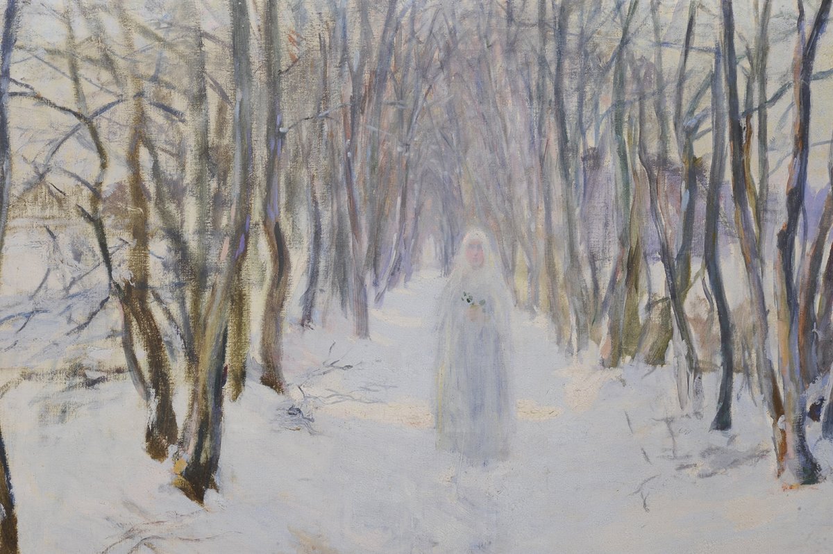 Numa Gillet (1868–1940) - Communiante In The Snow-photo-2