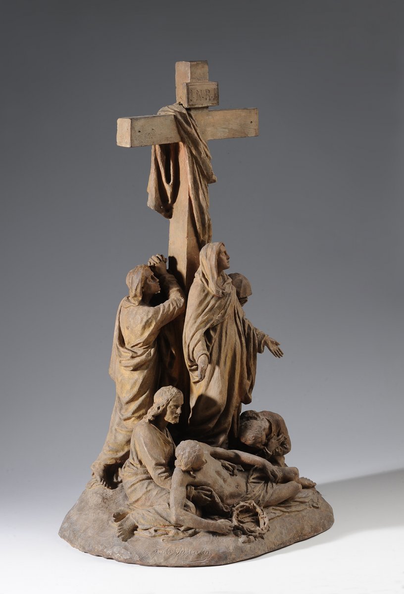 Jean-marie Valentin (1823-1896) - The Descent From The Cross-photo-3