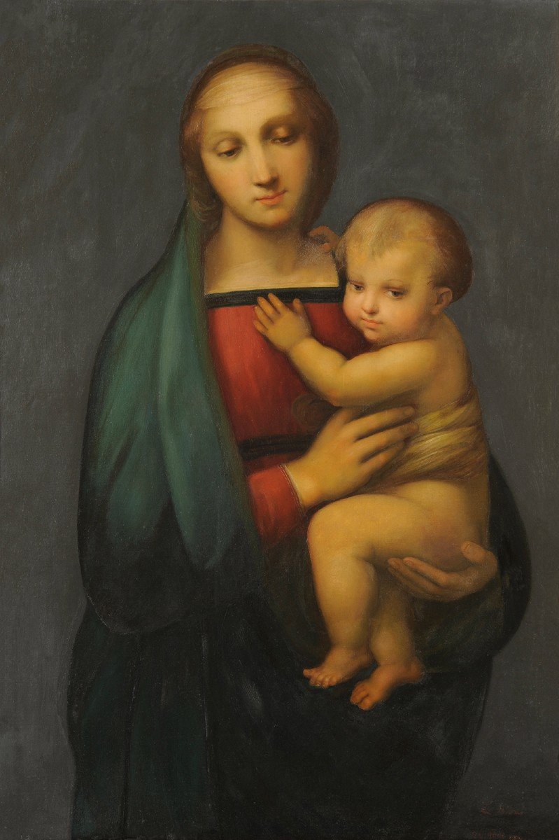 Luigi Bardi (c.1800-c.1880) Virgin And Child After Raphael-photo-2