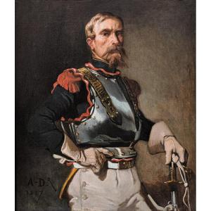 Edouard Armand-Dumaresq (1826-1895) Portrait d’un cuirassier du 1er Empire Napoléon