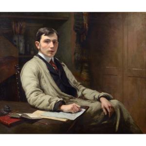 Auguste Delécluse (1855-1928) Portrait Of The Artist's Son, Eugène Delécluse Roubaix