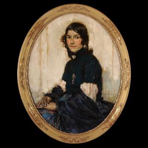 Philippe Swyncop (1878-1949) Portrait de femme espagnole Bruxelles peintre belge