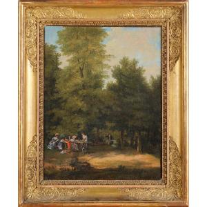 Ent. By Xavier Leprince - Picnic In The Forest Circa 1825