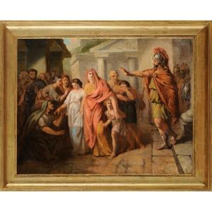 French School, Late 18th Century - Alexander The Great In The House Of Darius