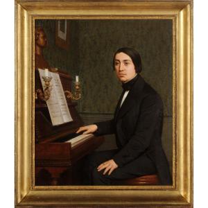 Portrait de pianiste - École française du milieu du XIXe siècle
