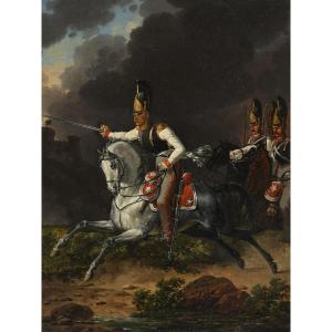 Hippolyte Lecomte (1781-1857) Colonel de cuirassiers russes Cavalier Cheval