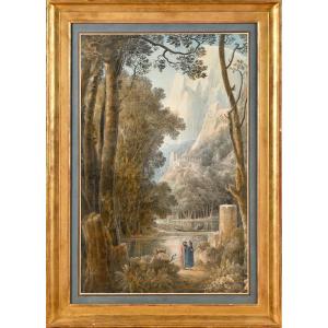 Louis François Cassas (1756-1827) Paysage arcadien