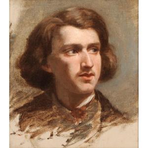French School, C. 1840 - Portrait Sketch Of A Dandy